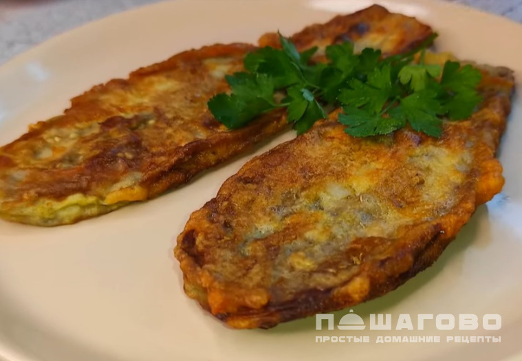 Отбивные из баклажанов в кляре