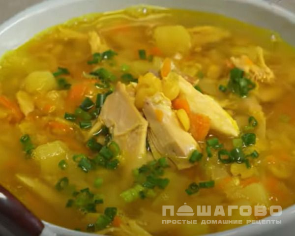 Суп гороховый с курицей