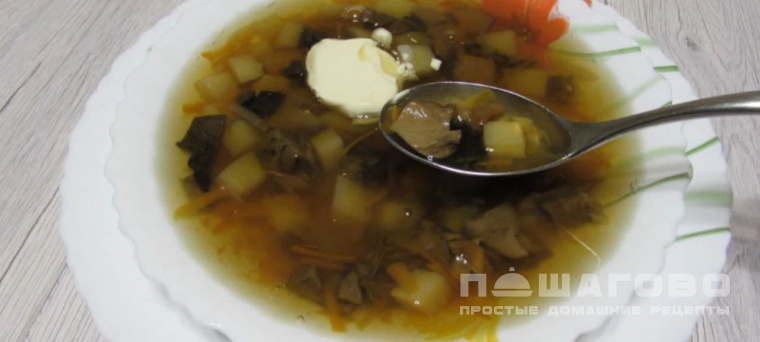 Суп из сушеных грибов с картошкой