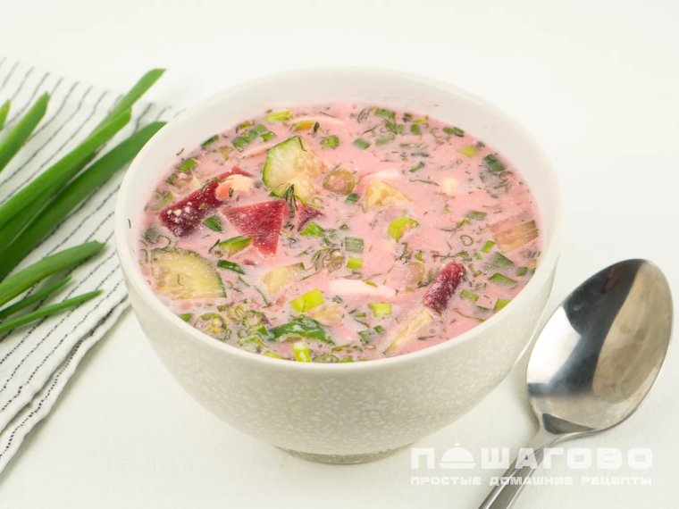 Свекольник с яйцом и огурцом