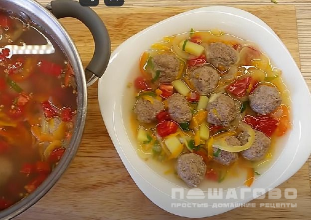 Суп картофельный с фрикадельками