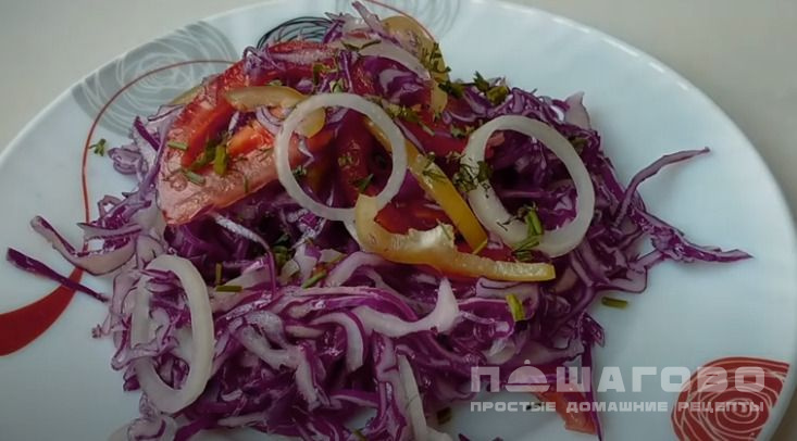 Салат из красной капусты с уксусом