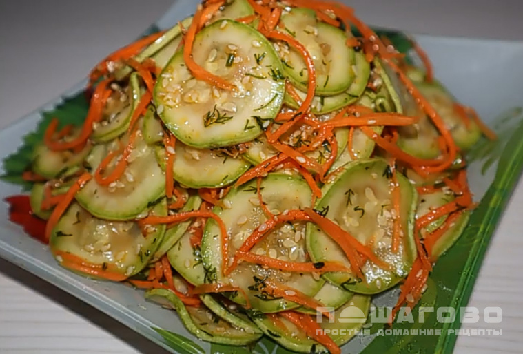 Хе из кабачков по-корейски – пошаговый рецепт с фото приготовления салата