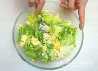 Фото приготовления рецепта: Салат с пекинской капустой, курицей и ананасами - шаг 3