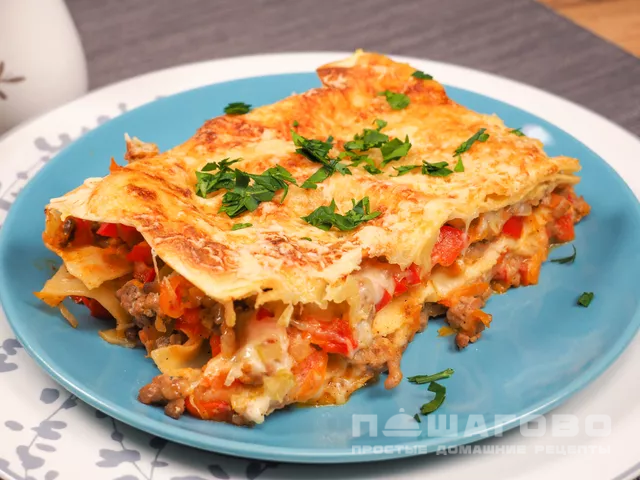 Лазанья с мясом и сыром